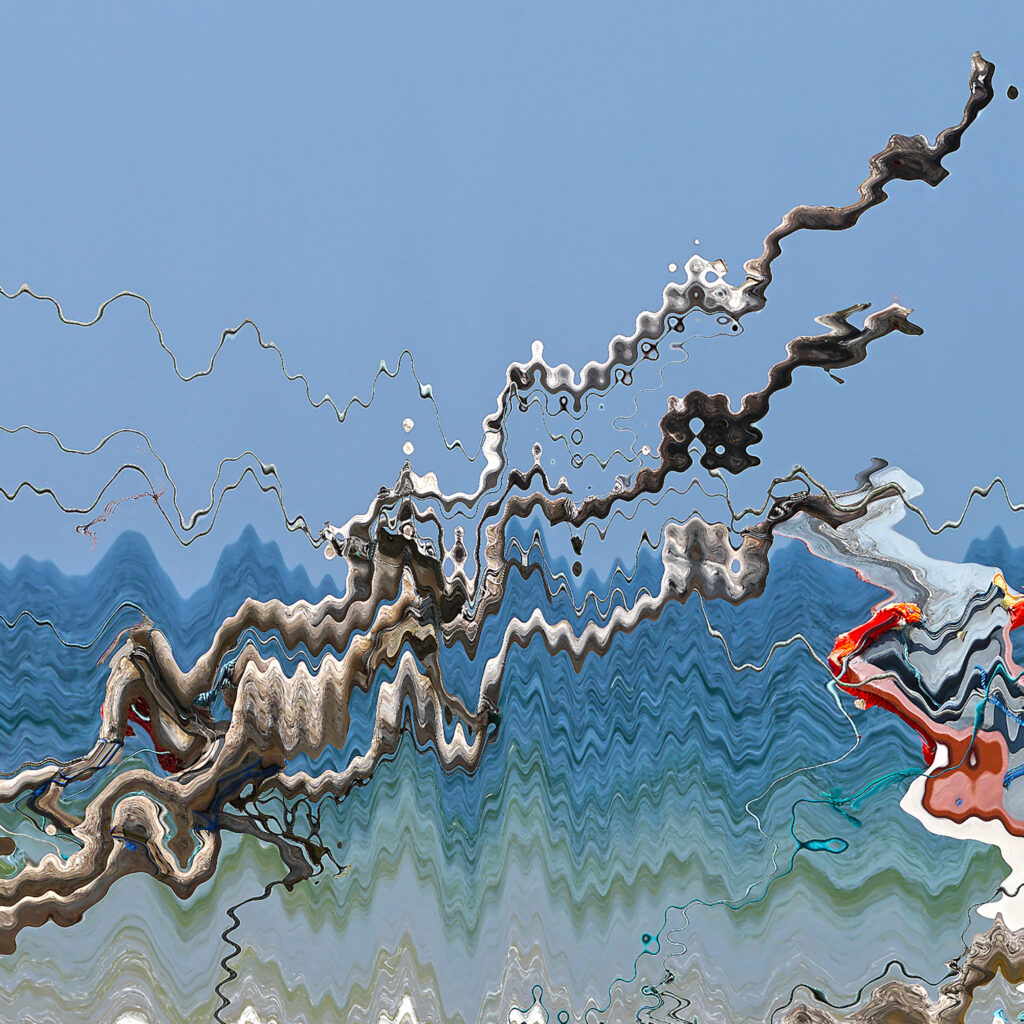Photographie « Balnéaire », série Photo Raku® de Sabine Chabot : Infime partie d'une scène de pêche interprétée façon photo Raku®